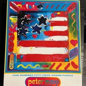 Peter Max limited edition Flag with Heart 550 piece puzzle Sealed